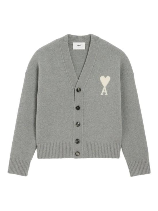 26SS 아미 빅 하트 로고 알파카 니트 가디건 UKC365KN0135 058 GREY