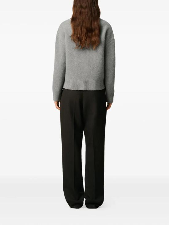 26SS 아미 빅 하트 로고 알파카 니트 가디건 UKC365KN0135 058 GREY - AMI