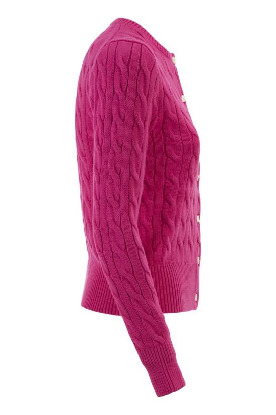 26SS 폴로 랄프로렌 폴로 자수 케이블 니트 가디건 211971868 509 ACCENT PINK - POLO RALPH LAUREN