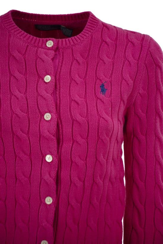 26SS 폴로 랄프로렌 폴로 자수 케이블 니트 가디건 211971868 509 ACCENT PINK - POLO RALPH LAUREN