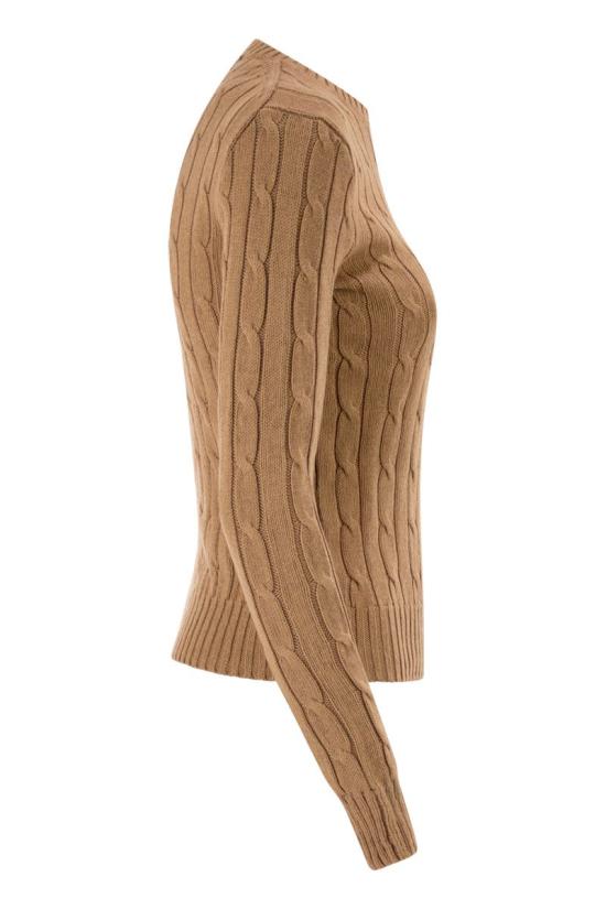 26SS 폴로 랄프로렌 폴로 자수 케이블 니트 스웨터 211971795 002 COLLECTION CAMEL - POLO RALPH LAUREN