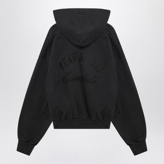 26SS 피어오브갓 백 로고 자수 후드 집업 192HO254782F VB VINTAGE BLACK - FEAR OF GOD