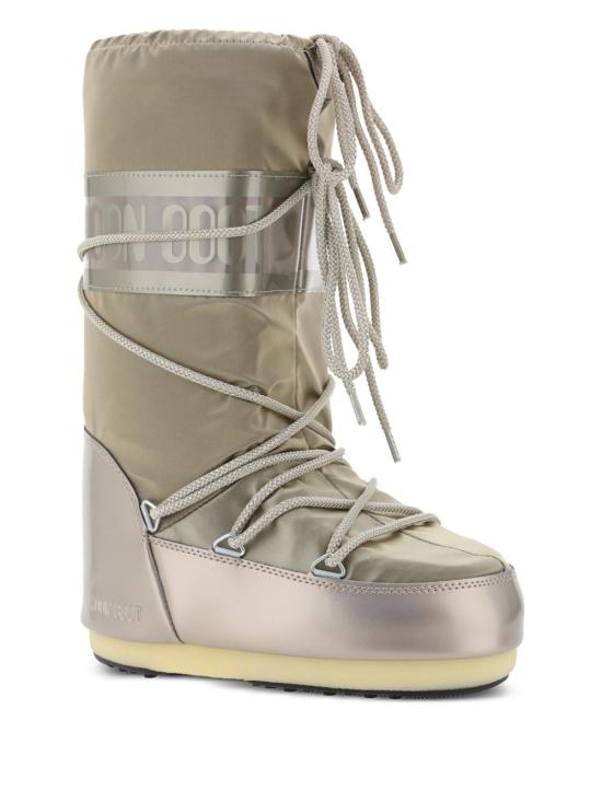 25FW 문부츠 아이콘 글랜스 플래티넘 새틴 부츠 80D1401680B003 Beige - MOON BOOT
