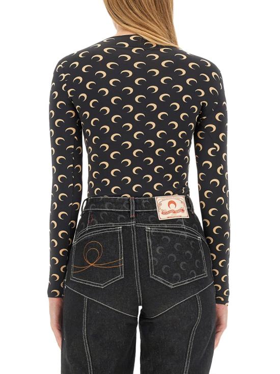 26SS 마린세르 크레센트 문 프린트 긴팔 티셔츠 WTS006ACJER0001 IT99 BLACK MOON TAN - MARINE SERRE