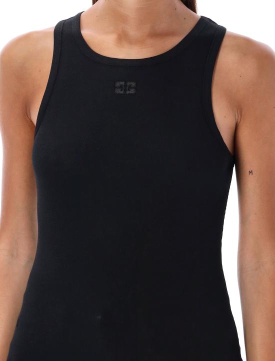 26SS 가니 코튼 립 탱크 탑 T38983675 099 BLACK - GANNI