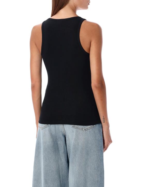 26SS 가니 코튼 립 탱크 탑 T38983675 099 BLACK - GANNI