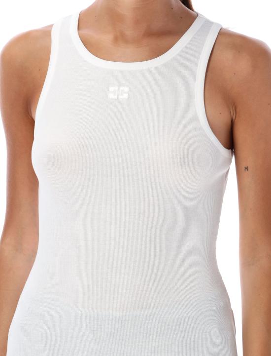 26SS 가니 소프트 코튼 립 탱크 탑 T38973675 151 BIRGHT WHITE - GANNI