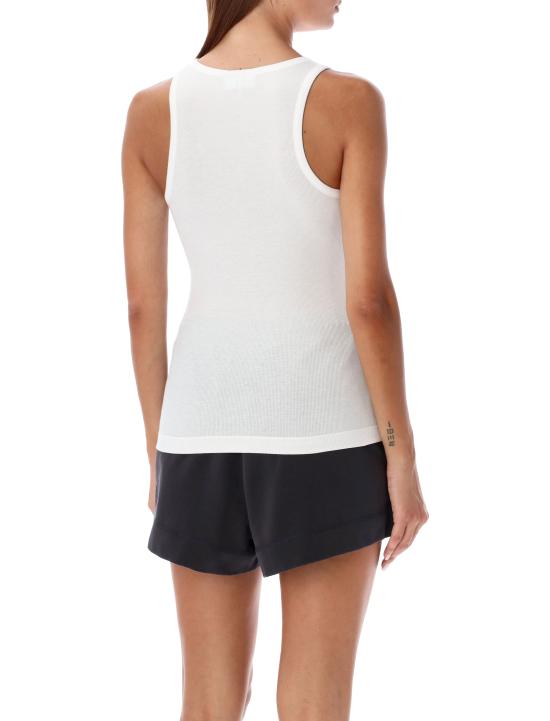 26SS 가니 소프트 코튼 립 탱크 탑 T38973675 151 BIRGHT WHITE - GANNI