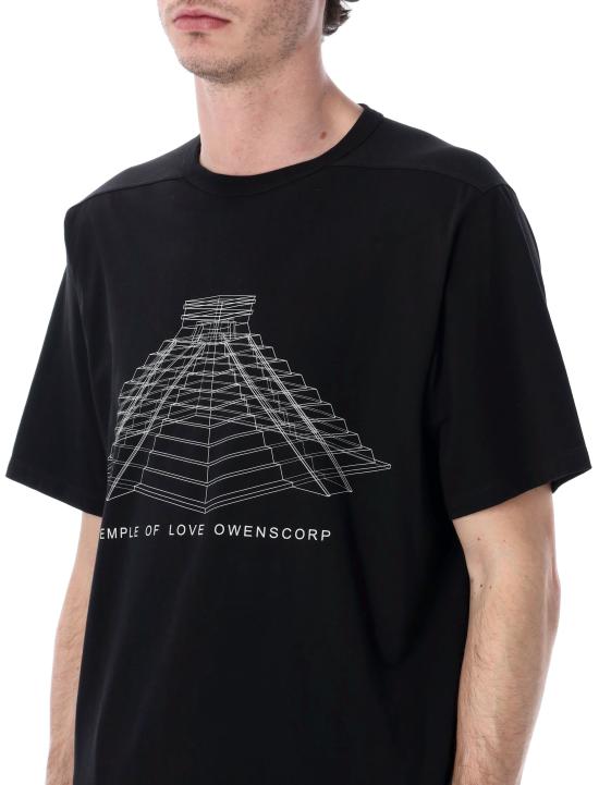 26SS 릭 오웬스 반팔 티셔츠 RR01F2232JAEP16 0911 BLACK MILK PRINT - RICK OWENS