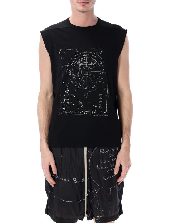 26SS 릭 오웬스 반팔 티셔츠 RR01F2132JAEP13 0911 BLACK MILK PRINT