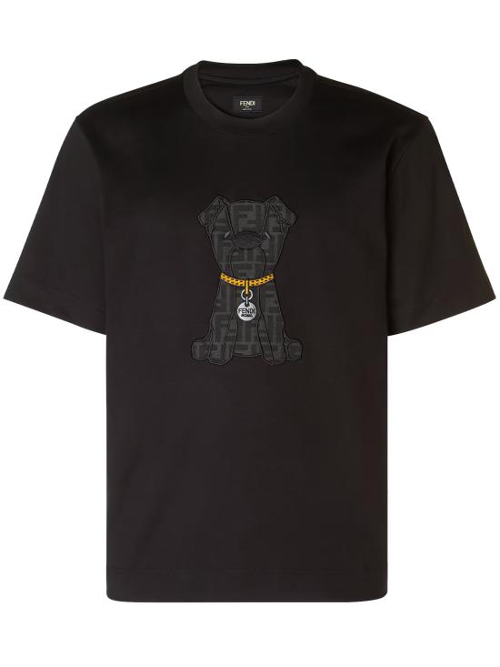 26SS 펜디 코튼 티셔츠 FY0936AW0P F0QA1 BLACK