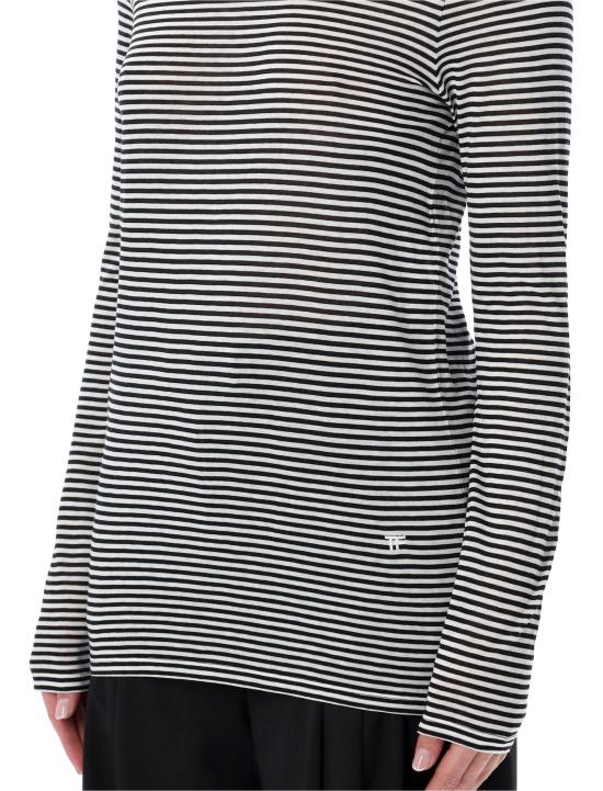 26SS 톰포드 반팔 티셔츠 TSJ632JEX187 NWA BLACK WHITE STRIPES - TOMFORD