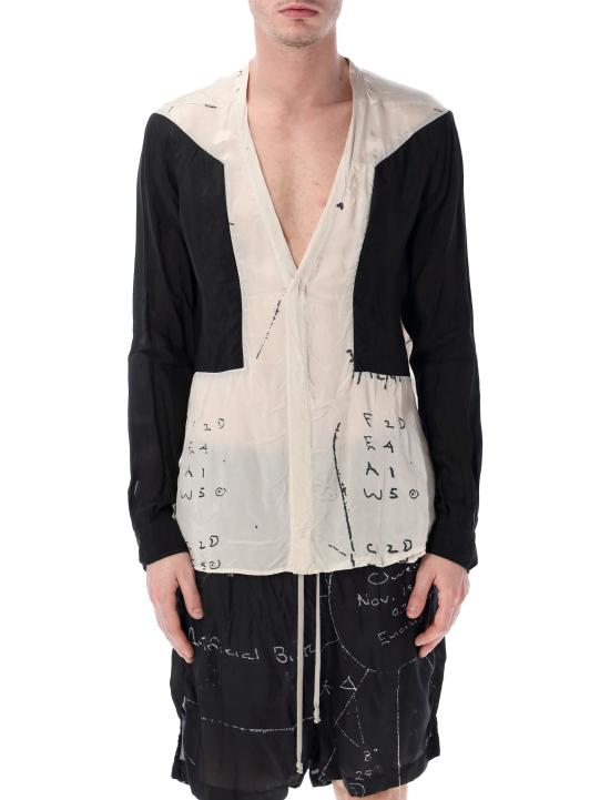 26SS 릭 오웬스 긴팔 셔츠 RU01F2290KP1J 1109 MILK BLACK