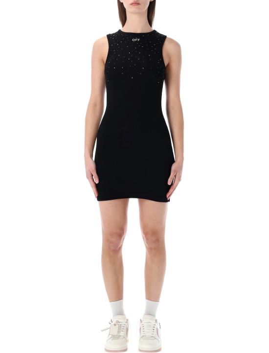 26SS 오프화이트 미디 원피스 OWDB463S26JER001 1001 BLACK