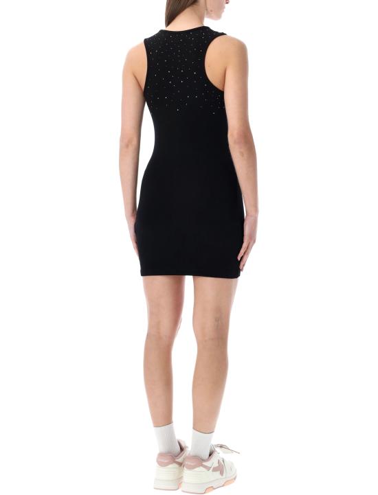 26SS 오프화이트 미디 원피스 OWDB463S26JER001 1001 BLACK - OFF WHITE