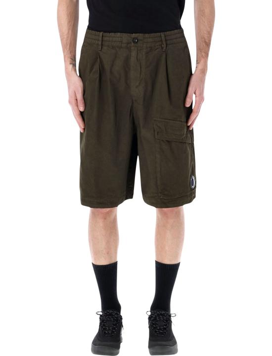 26SS 씨피 컴퍼니 스트레치 사틴 카고 렌즈 쇼츠 20CMBE127A110325G 683 DK OLIVE