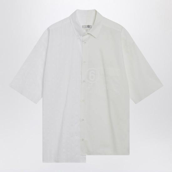 26SS MM6 메종마르지엘라 긴팔 셔츠 SH0DR0007MTN135 961 WHITE WHITE STRIPES