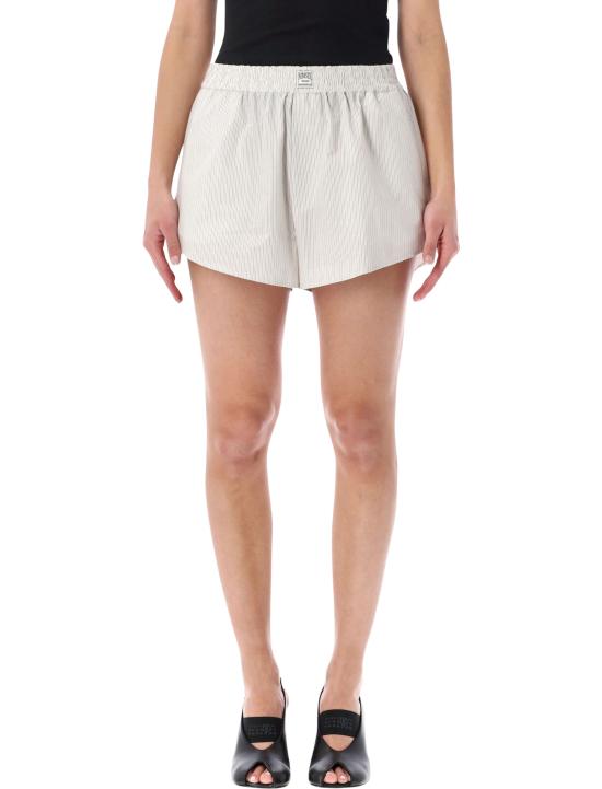 26SS MM6 메종마르지엘라 포플린 코튼 쇼츠 S52MU0134M35730 001F STRIPED WHITE