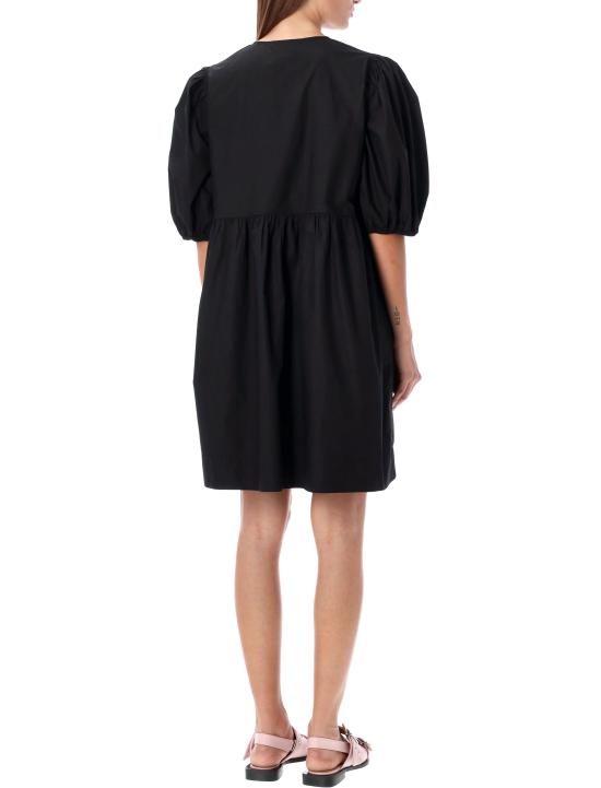 26SS 가니 코튼 포플린 타이 스트링 미니 드레스 F90056479 099 BLACK - GANNI