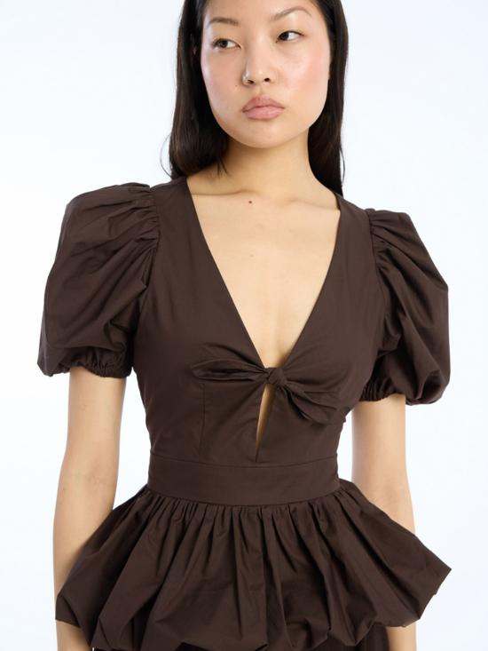 26SS 로테이트 바이 크리스텐슨 반팔 티셔츠 1151121667 MOLE BROWN - ROTATE BY BIRGERCHRISTENSEN