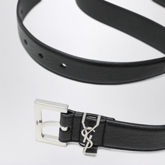26SS 생로랑 모노그램 벨트 634440BRM0E 1000 BLACK SILVER - SAINT LAURENT