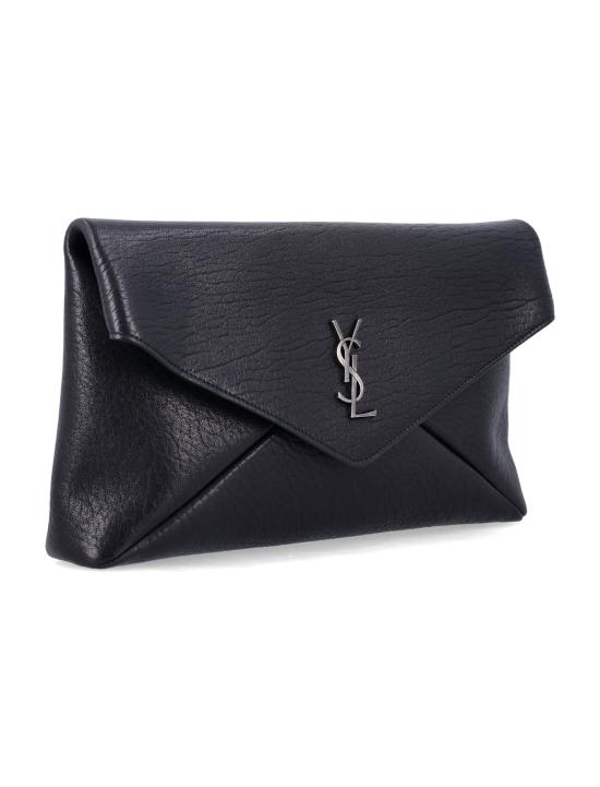 26SS 생로랑 카산드라 라지 엔벨로프 파우치 778181AACIA 1000 BLACK - SAINT LAURENT