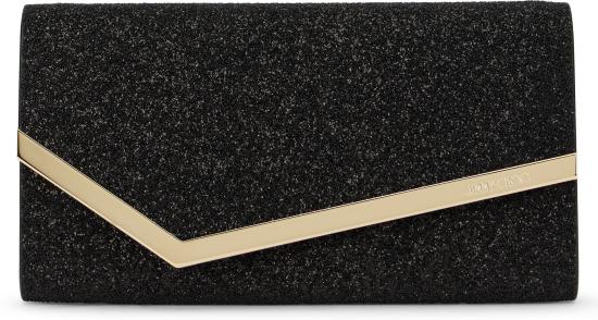  지미추 클러치/파우치 EMMIEGQIBLACKLIGHTGOLD black - JIMMY CHOO