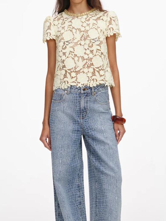 26SS 셀프 포트레이트 반팔 티셔츠 SS26096TAY YELLOW