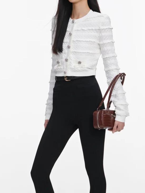 26SS 셀프 포트레이트 스웨터 SS26063CW WHITE - SELF PORTRAIT