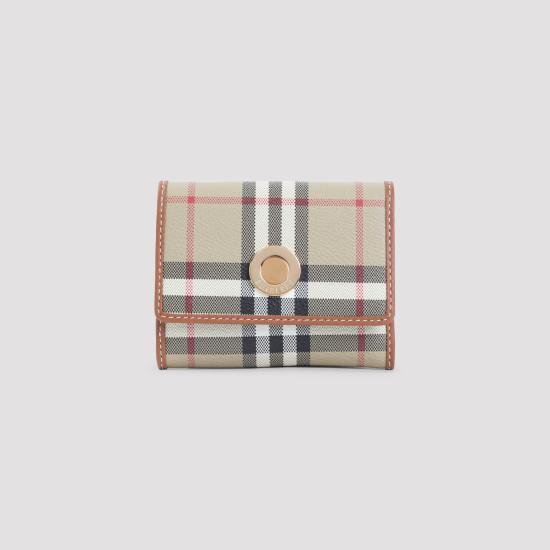 26SS 버버리 스몰 체크 폴딩 지갑 8109800 A9534 BROWN - BURBERRY