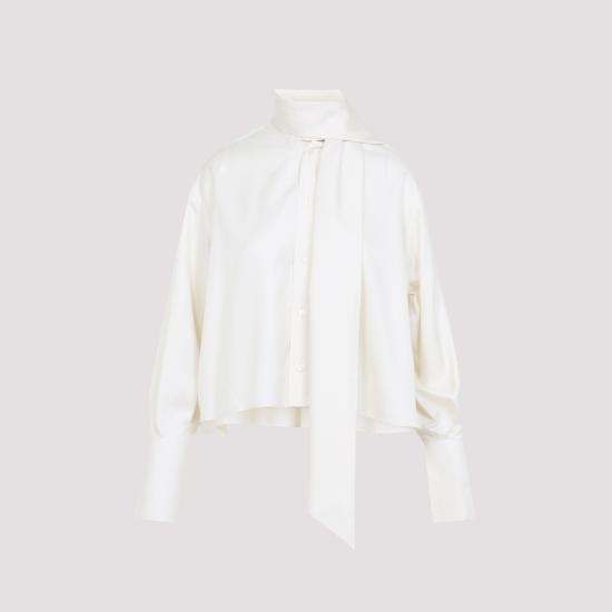 25FW 셀린느 크롭 라발리에르 셔츠 RC0950H2501RD panna
