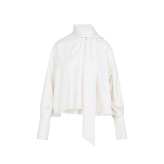 25FW 셀린느 크롭 라발리에르 셔츠 RC0950H2501RD panna - CELINE