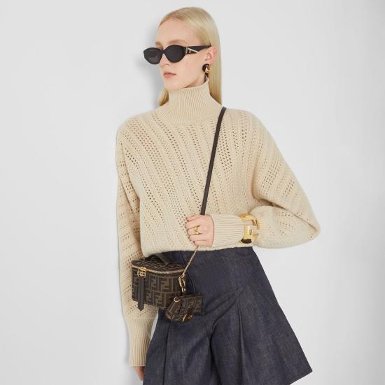  펜디 배니티 FF 자카드 패브릭 미니백 8BS108AFPMF1GL7 brown - FENDI