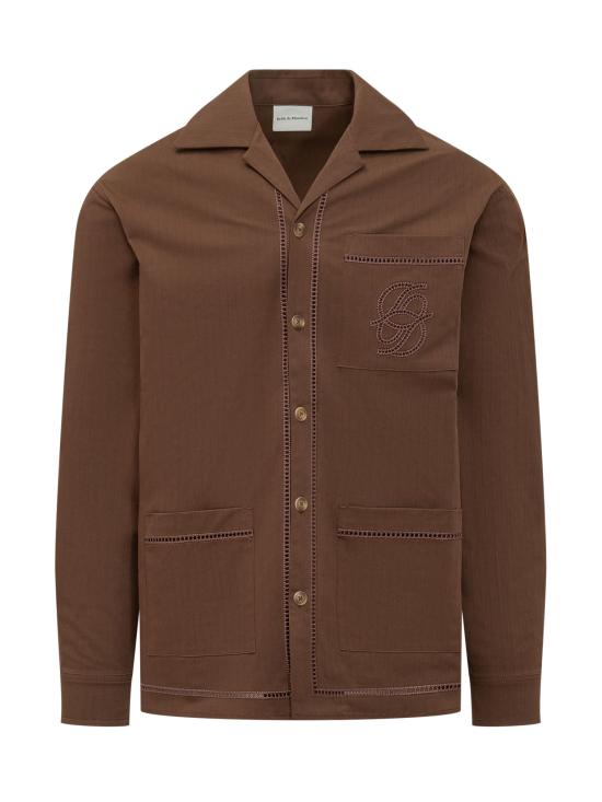 26SS 드롤드무슈 긴팔 셔츠 KSH262CO278 BN BROWN