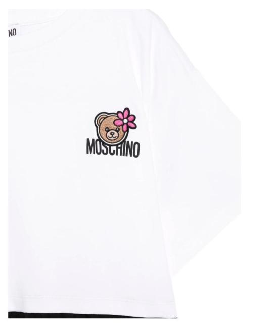 26SS [키즈] 모스키노 원피스 HDV0HR LAA43 80359 White - MOSCHINO