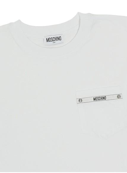 26SS [키즈] 모스키노 티셔츠 HUM05M LAA01 10101 White - MOSCHINO