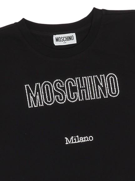 26SS [키즈] 모스키노 티셔츠 HHM06K LBA10 60100 Black - MOSCHINO