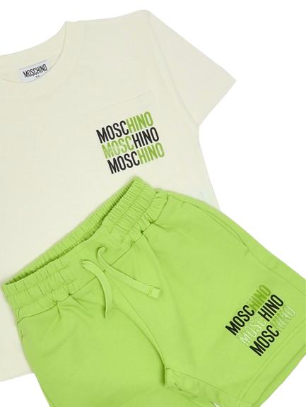 26SS [키즈] 모스키노 캐주얼 세트 HMG00R LCA32 83687 White - MOSCHINO