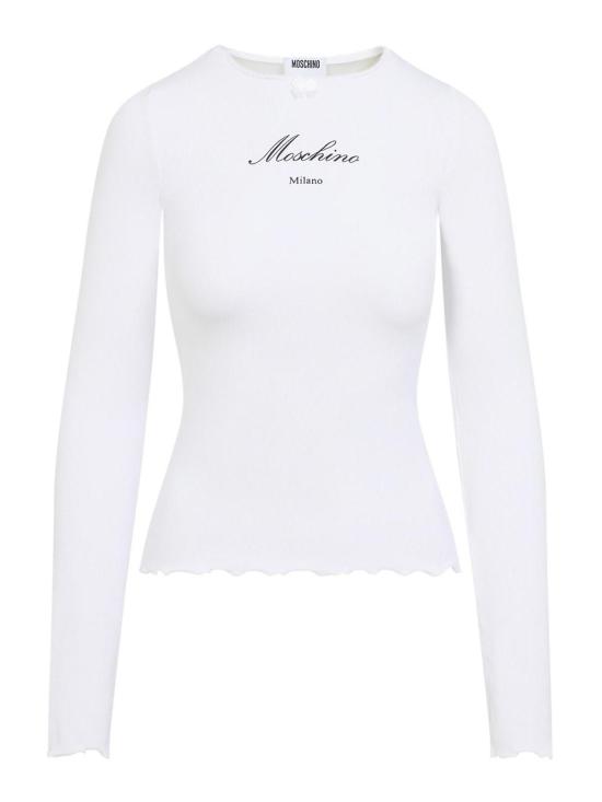 26SS 모스키노 반팔 티셔츠 261E120305461001 White