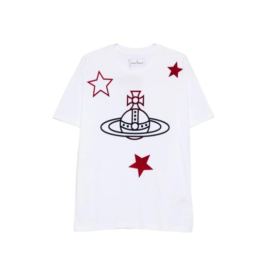 26SS 비비안웨스트우드 반팔 티셔츠 3G010056 J00B9 A401 WHITE RED