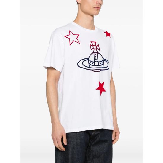 26SS 비비안웨스트우드 반팔 티셔츠 3G010056 J00B9 A401 WHITE RED - VIVIENNE WESTWOOD