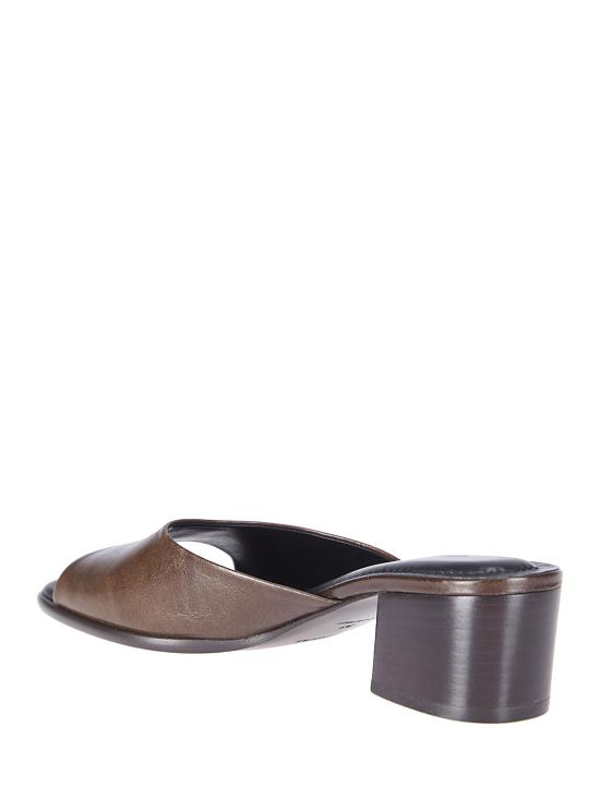26SS 르메르 스퀘어 힐 뮬 FO0257LL0078 BR449 DARK BROWN - LEMAIRE