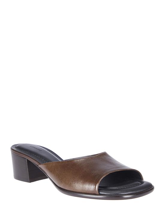 26SS 르메르 스퀘어 힐 뮬 FO0257LL0078 BR449 DARK BROWN - LEMAIRE