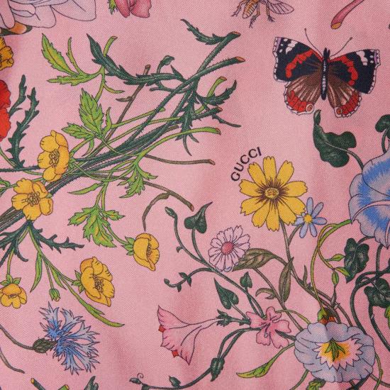 25FW 구찌 프린트 실크 트윌 셔츠 드레스 835742ZATGV5057 Pink - GUCCI