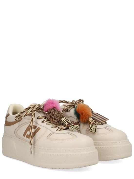 25FW 펜디 매치 소프트 레더 로우탑 스니커즈 8E8721 AY9NF1TO4 BEIGE - FENDI