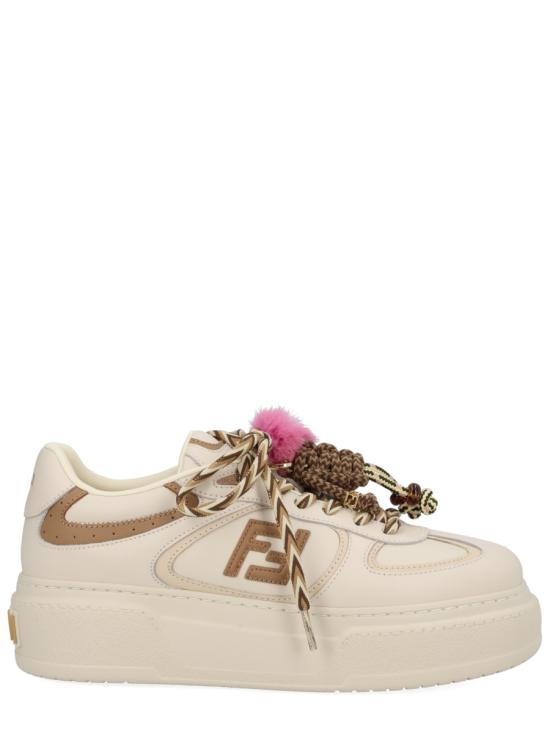 25FW 펜디 매치 소프트 레더 로우탑 스니커즈 8E8721 AY9NF1TO4 BEIGE