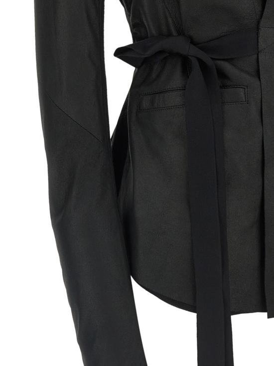 26SS 릭 오웬스 가죽 자켓 RP01F6749LBF09 Black - RICK OWENS