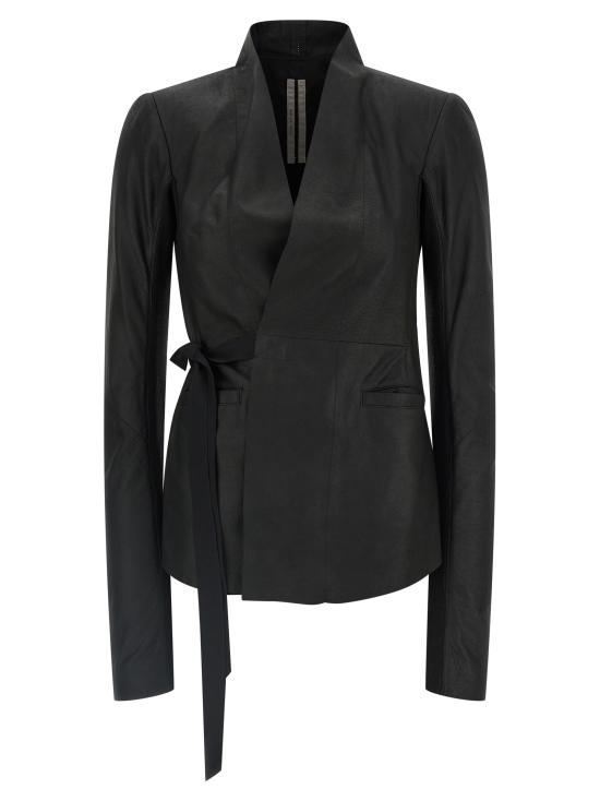 26SS 릭 오웬스 가죽 자켓 RP01F6749LBF09 Black