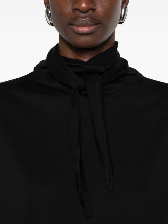 26SS 르메르 저지 숄더 티셔츠 TS0030 LJ1018 999 BLACK DOM - LEMAIRE