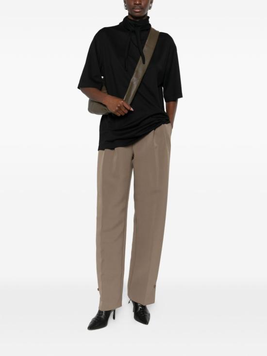 26SS 르메르 저지 숄더 티셔츠 TS0030 LJ1018 999 BLACK DOM - LEMAIRE